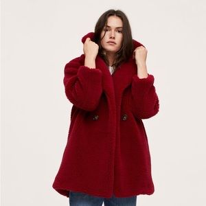NWT Mango Faux shearling oversized coat (S)